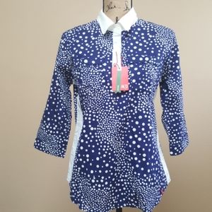 Navy Dotty Blouse